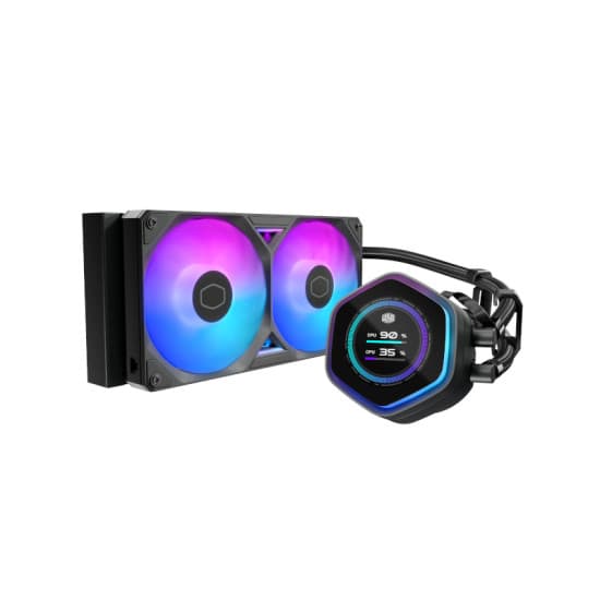 Cooler Master MasterLiquid Atmos II LCD 240mm CPU Liquid Cooler Black - 1