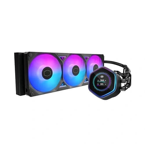 Cooler Master MasterLiquid Atmos II LCD 360mm ARGB CPU Liquid Cooler - Black - 1