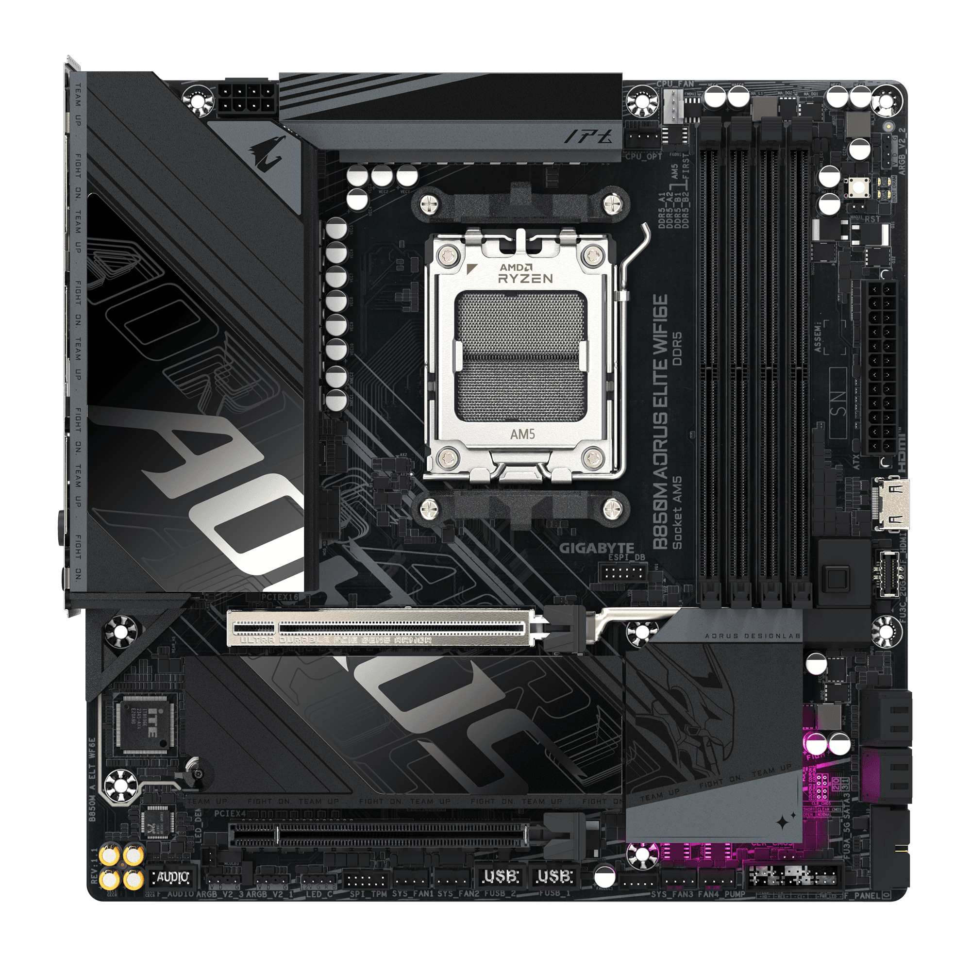 Gigabyte B850M AORUS ELITE WIFI6E AM5 MATX AMD Motherboard - 9