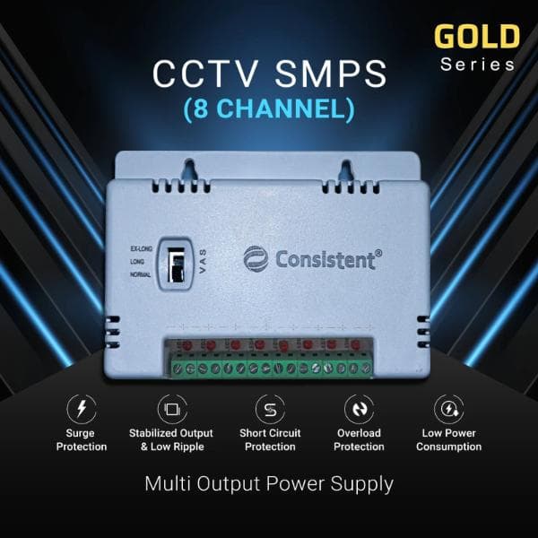 Consistent CCTV 8 Channel SMPS (CT-CPS-08P-S) - 1