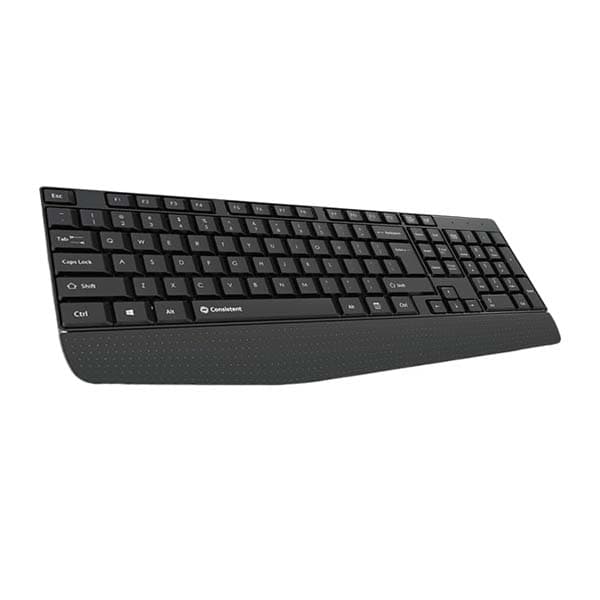Consistent Classic Gold Wired Keyboard (SK102) with 2.4 GHz USB Receiver, 10m Working Range, 12 Shortcut Keys, Adjustable DPI (Black) - 1