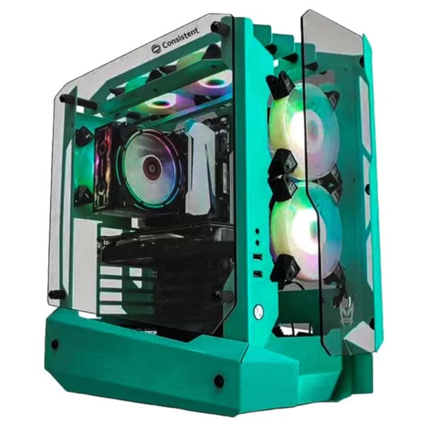 Consistent Cosmos Gaming Cabinet 2014 | Support : Micro ATX/Mini-ITX | USB 3.0 Type-C | Tempered Glass on Side & Front Panel - 1