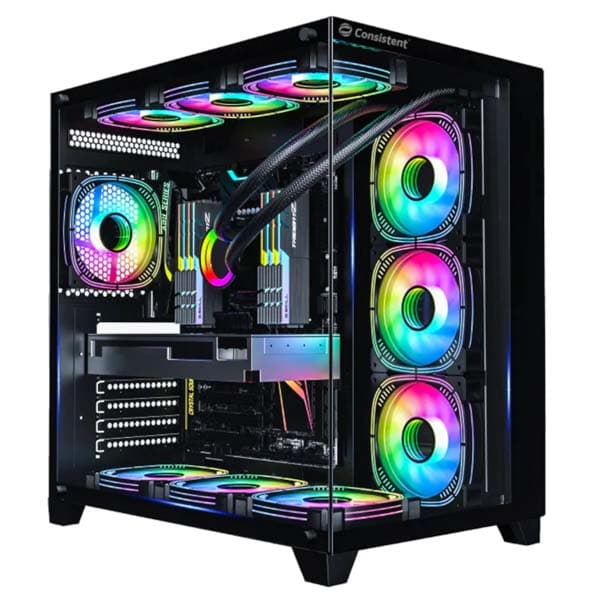 Consistent Defender Gaming Cabinet 2013 | Support: Micro ATX/Mini-ITX | Front Port : USB2.0 * 2+USB3.0 * 1+HD Audio| Both Side Tempered Glass - 1