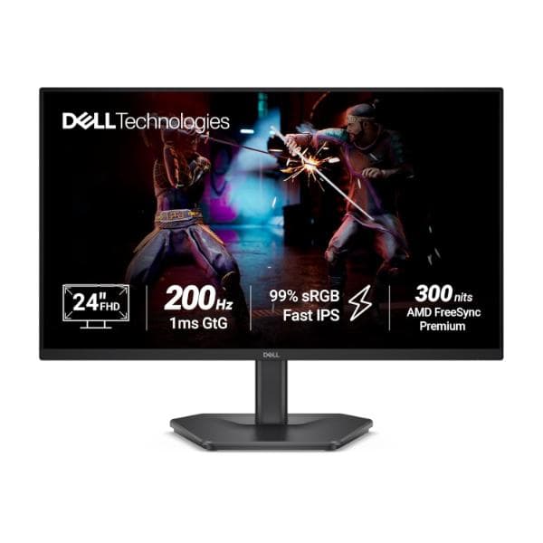 Dell SE2425HG 23.8" FHD IPS Gaming Monitor, 200Hz Refresh, 3side narrow bezels, 1ms GtG, AMD FreeSync Premium,HDR 10,300nits, 1000:1 Contrast, 99% Srgb, Tilt, 2*HDMI 2.1 TDMS(supports HDMI VRR),DP 1.4