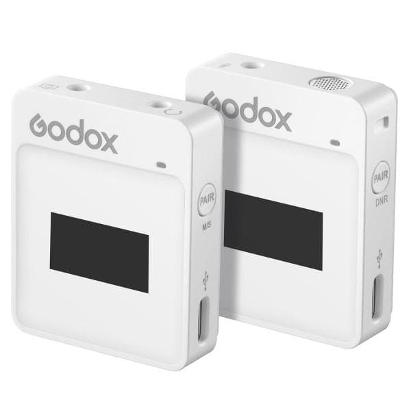 Godox MoveLink II M1 Wireless Lavalier Microphone System with Transmitters and Receiver for DSLR Cameras and Camcorders (White) - 1