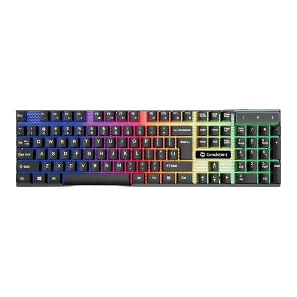 Consistent Radium Wired Gaming Keyboard (KG1101) Gaming Keyboard with Breathing Effect |Backlit Keyboard Windows Lock| Wired Connectivity| Ergonomic Design| Durable Construction - 1