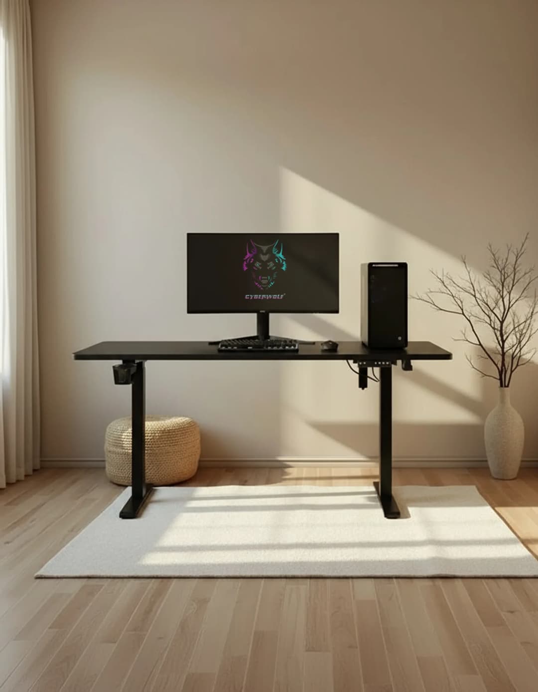 Cyberwolf Hydraulic Gaming Table XXL (1600mm x 600mm) Black