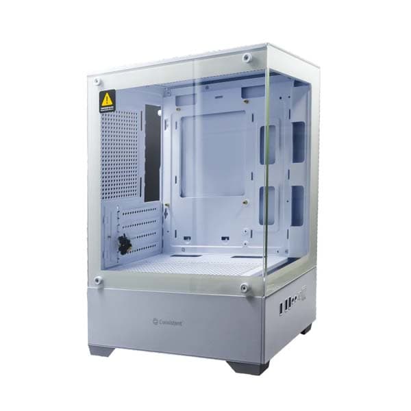 Consistent PC Case (CIP501) White Computer Case | Gaming Cabinet - White | Support ATX, M-ATX, ITX | Infinity Mirror Pre- Installed 3 x 120mm Front and 1 x 120mm Rear ARGB Fans - 1