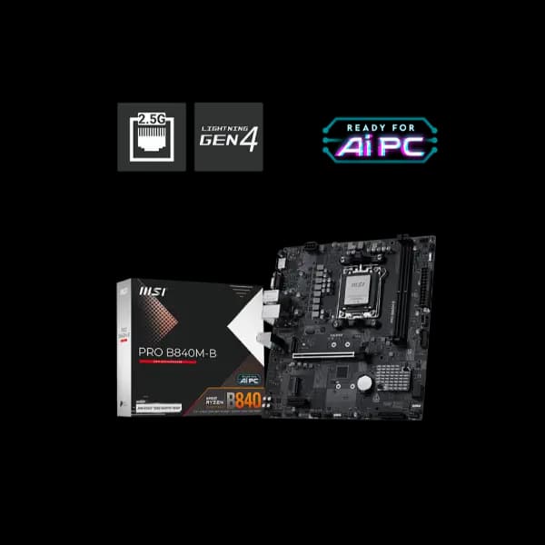 MSI PRO B840M-B m-ATX AMD Motherboard - 1