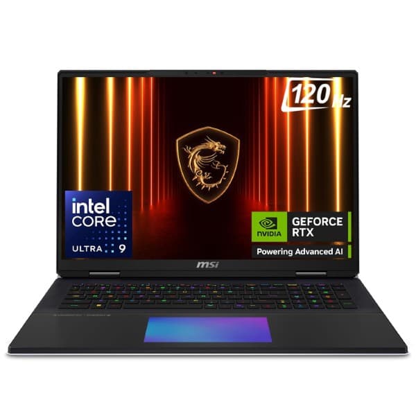 MSI Titan 18 HX AI,Intel Series 2 Core Ultra 9 285HX,46CM UHD+ MiniLED 120Hz Gaming Laptop(96GB/6TB NVMe SSD/Windows 11 Home/GeForce RTX 5090,GDDR7 24GB/Core Black/3.6Kg), A2XWJG-297IN - 1