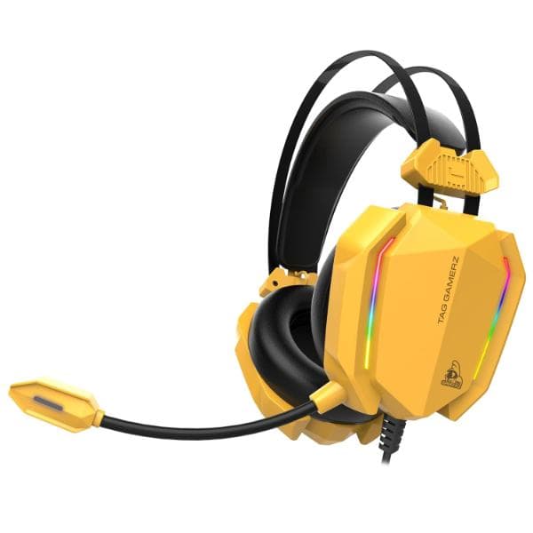 TAG Titan RGB Yellow Over-Ear Gaming Wired Headphone - 1