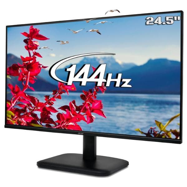 Acer EK251Q P6 24.5 Inch Full HD IPS LED Monitor | 144Hz Refresh Rate | 1ms VRB | AMD FreeSync | ZeroFrame Design | sRGB 99% | Flicker-Less & BlueLightShield | HDMI & VGA | Tilt Adjustable, Black - 1