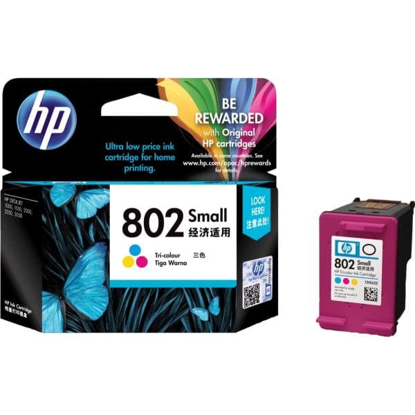 HP 802 Small Tri-color Original Ink Cartridge - 1