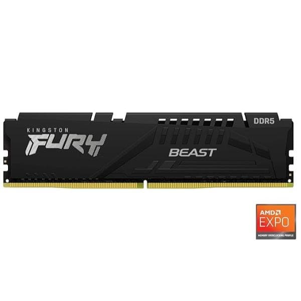 Kingston Fury Beast 16GB (1 X 16GB) DDR5 6000MHz CL30 Desktop Ram (Black) (KF560C30BBE-16) - 1