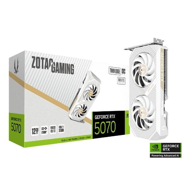 Zotac Gaming GeForce RTX 5070 Twin Edge OC 12GB GDDR7 Graphics Card (White) - 1