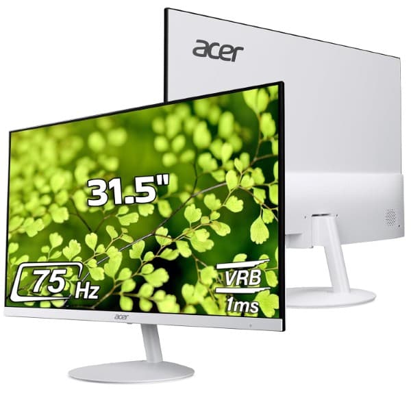Acer SA322Q 31.5 Inch Full HD 1920x1080 IPS Ultra-Slim (7.2mm) Backlit LED Monitor I 75Hz Refresh I 1 MS VRB Response I AMD Free Sync I 1xHDMI 1xVGA I Stereo Speakers I Eye Care Features I White - 1