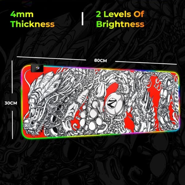 Zebronics Blaze XL RGB Gaming Mouse pad Red White - 4