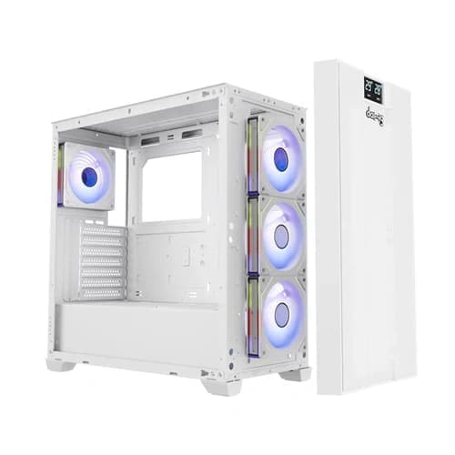 Dawg X 678 ARGB White ATX Mid Tower Case - 2
