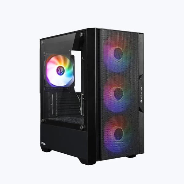Zebronics ZEB-CORA Mid-Tower Gaming Cabinet Black - 1