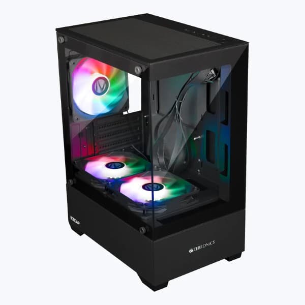 Zebronics ZEB-ICECAP ARGB Mid-Tower Gaming Cabinet Black - 1