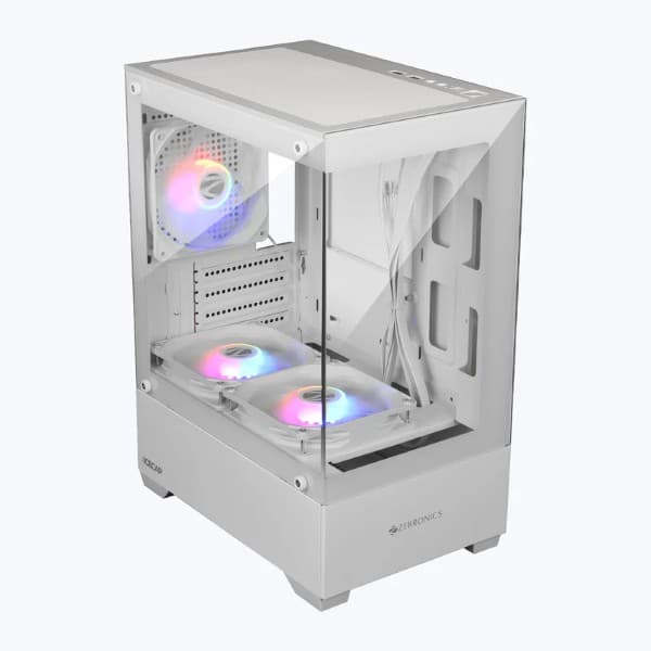 Zebronics ZEB-ICECAP ARGB Mid-Tower Gaming Cabinet White - 1