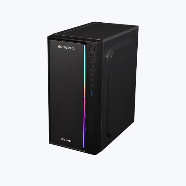 ZEBRONICS Zeb-Hail Mid-Tower Premium Gaming Cabinet-Black - 2