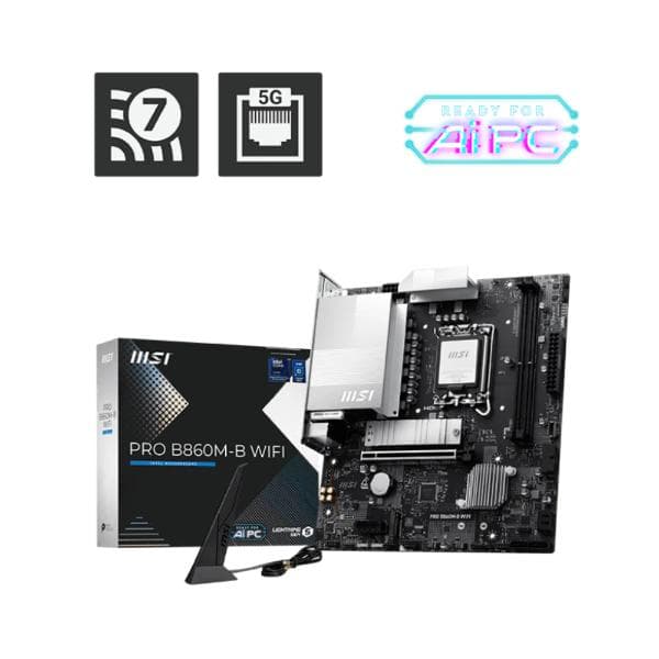 MSI Pro B860M-B Wifi7 DDR5 Intel Motherboard - 1