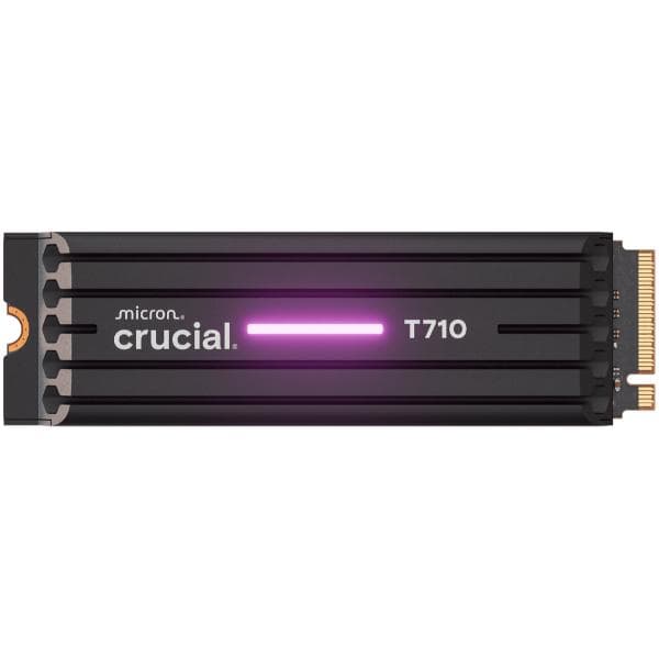 Crucial T710 1TB PCIe Gen5 NVMe 2280 M.2 SSD with heatsink