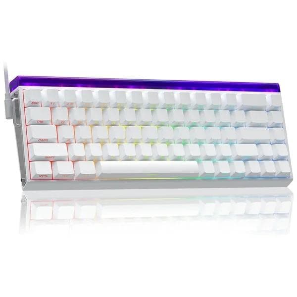 AULA Hero 68HE 60% Side Printed PBT Keycaps Wired Gaming Keyboard | White Side Engraved Keycaps – Meteor Magnetic Switch (HERO68WM)
