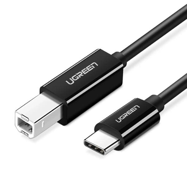 UGREEN US241 USB-C Male to USB-B 2.0 Male Printer Cable ABS Plastic Case 1m  (Black)-80811 - 1