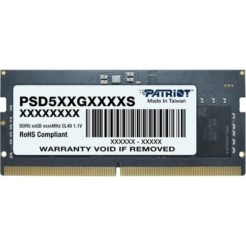 Patriot Signature Line 16GB (1x16GB) DDR5 4800MHz CL40 SODIMM Laptop RAM - 1