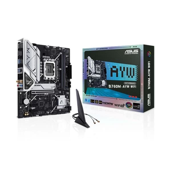 Asus B760M-AYW WiFi Intel LGA1700 M-ATX Motherboard Supports Intel 12th, 13th & 14th Gen Processors - 1
