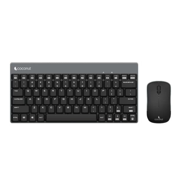 Coconut Mini Desire Wireless Keyboard Mouse Combo (Black) - 1