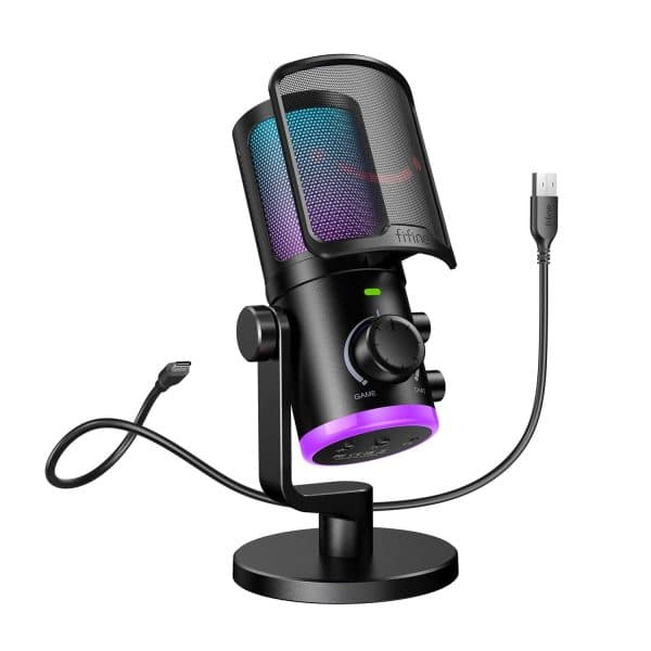 FIFINE Ampligame AM6 Gaming PC Microphone (Black) - 1