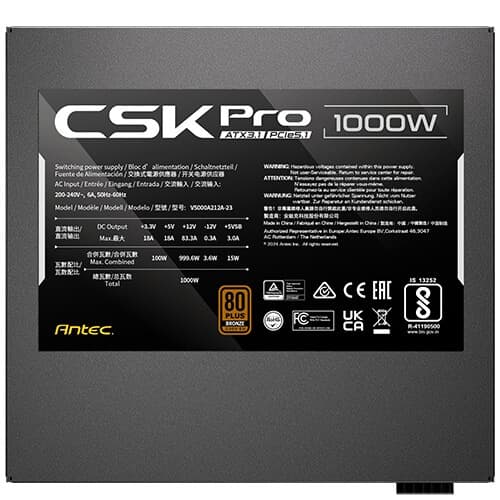 Antec CSK PRO ATX3.1 1000 Watt 80 Plus Bronze Power Supply - 3