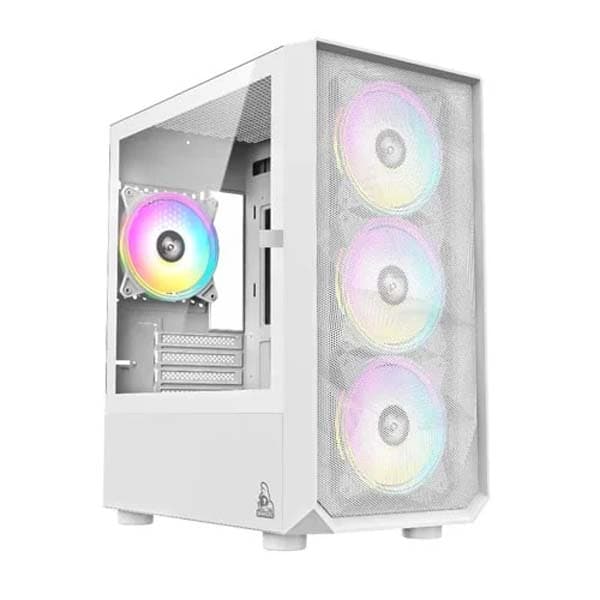 TAG Gamerz Pulser ARGB M-ATX Mid Tower Cabinet (White) - 1