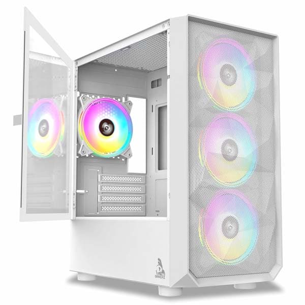 TAG Gamerz Pulser ARGB M-ATX Mid Tower Cabinet (White) - 2