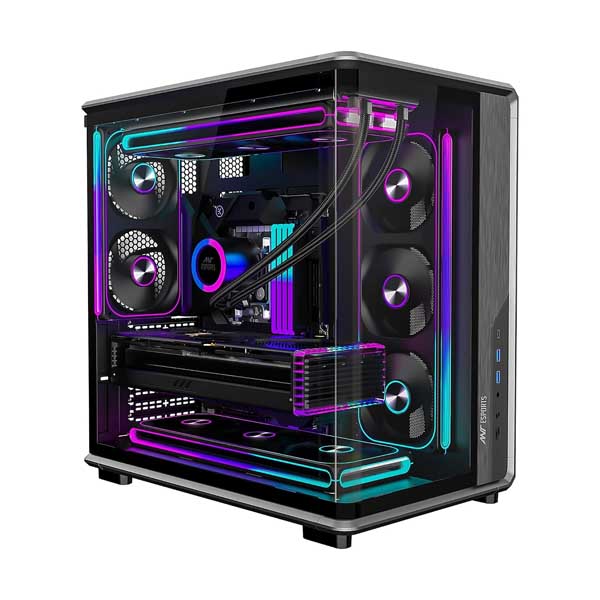 Ant Esports Crystal X8 Arc Gaming Cabinet (Black)