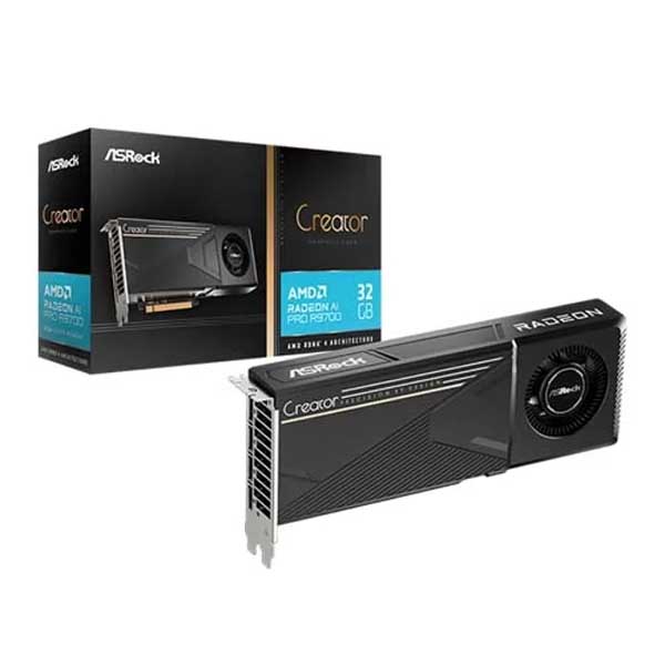 ASRock Radeon AI PRO R9700 Creator 32GB Professional Graphics Card