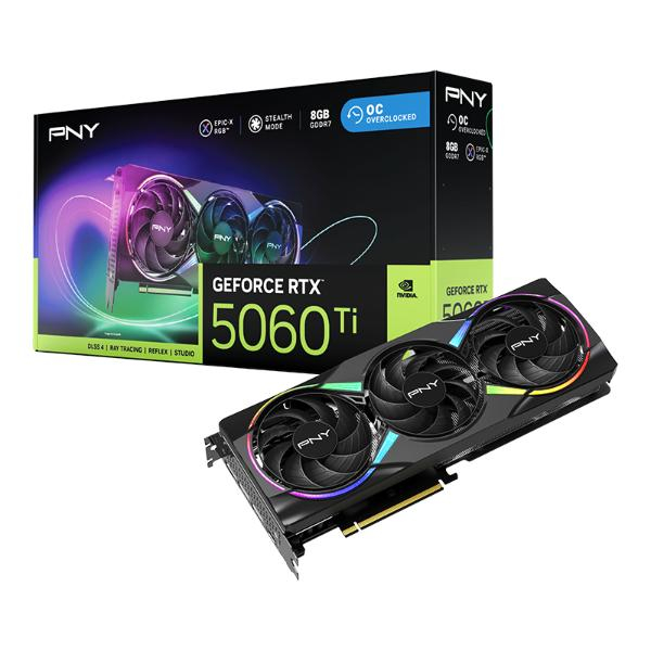 PNY GeForce RTX 5060 Ti 8GB EPIC-X RGB Overclocked Triple Fan Graphics Card