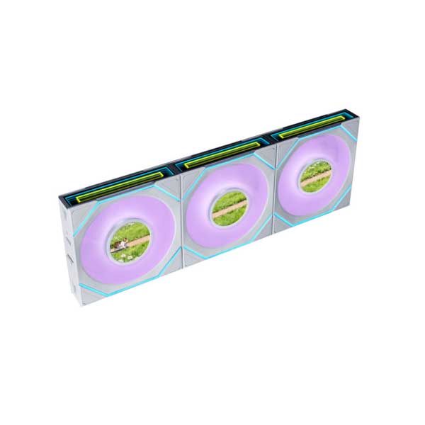 Lian Li Uni Fan SL-INF LCD Flex 120mm Reverse Case Fan (3-Pack) White (G9F.12TL1F1B.IN)
