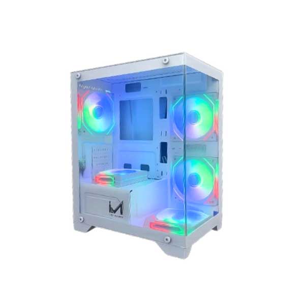 ICEMASTER DYNAMITE X5 M-ATX Mid-Tower Gaming Cabinet With SMPS (White)
