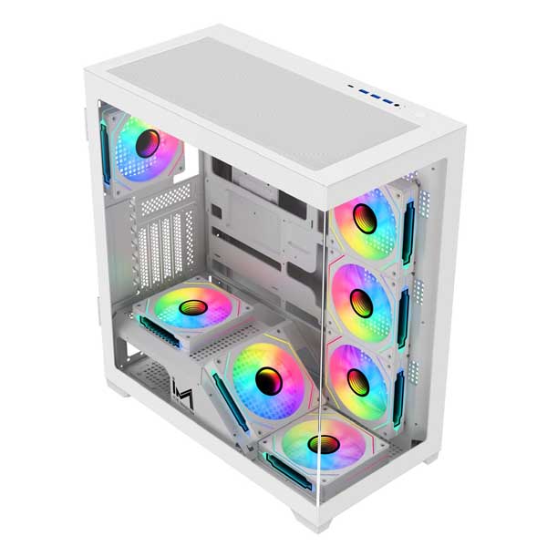 ICEMASTER DYNAMITE X7 E-ATX Mid-Tower Gaming Cabinet With SMPS (White)