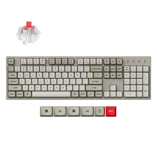 Keychron C2 Pro 8K QMK Wired Custom Super Switch Red Mechanical Keyboard (C2PX-M1)