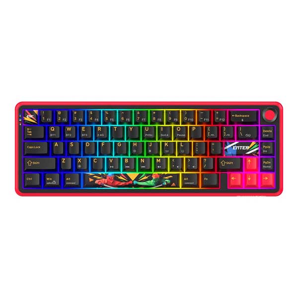 Cosmic Byte Arcturus 65 Tri-Mode Gasket Hot Swappable Mechanical Switch Keyboard (Black Red)