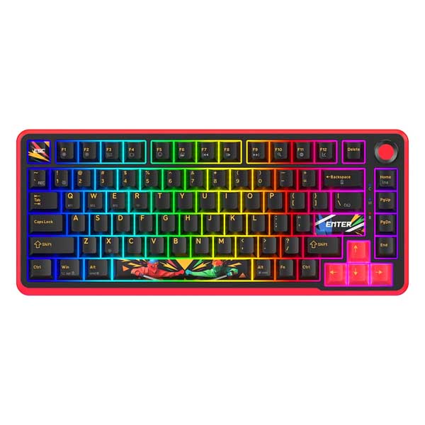 Cosmic Byte Arcturus 75 Tri-Mode Gasket Hot Swappable Mechanical Switch Keyboard (Black Red)