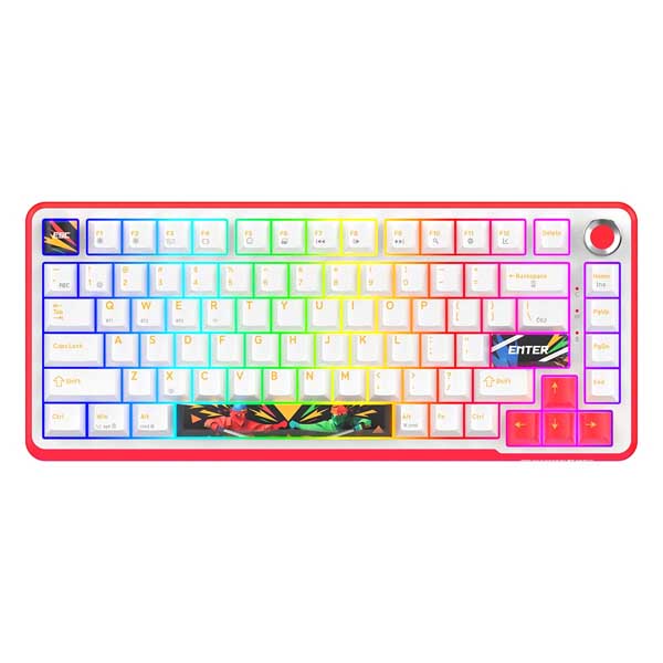 Cosmic Byte Arcturus 75 Tri-Mode Gasket Hot Swappable Mechanical Switch Keyboard (White Red)