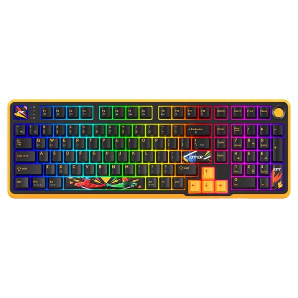 Cosmic Byte Arcturus 98 Tri-Mode Gasket Hot Swappable Mechanical Switch Keyboard (Black Amber)