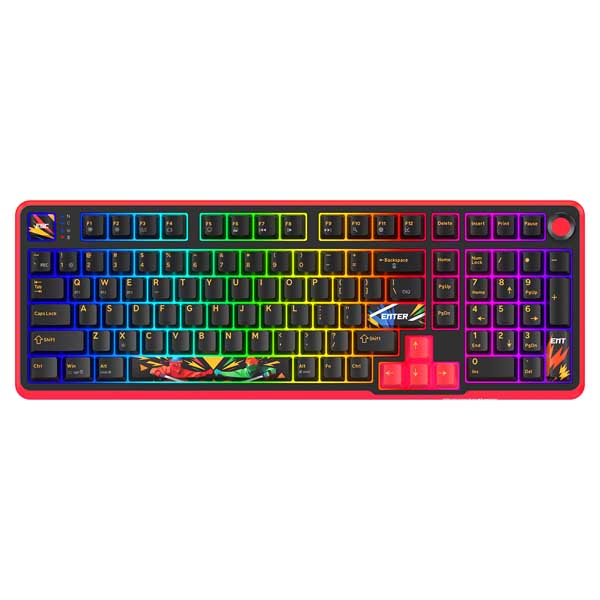 Cosmic Byte Arcturus 98 Tri-Mode Gasket Hot Swappable Mechanical Switch Keyboard (Black Red)