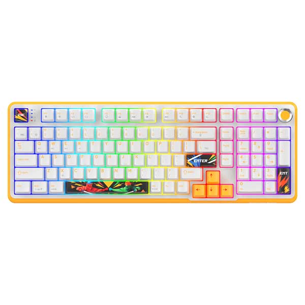 Cosmic Byte Arcturus 98 Tri-Mode Gasket Hot Swappable Mechanical Switch Keyboard (White Amber)